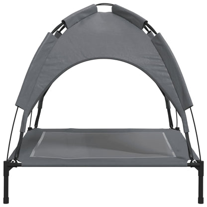 Cama Para Perros Con Dosel Antracita Tela Oxford Y Acero / Vetonek_3