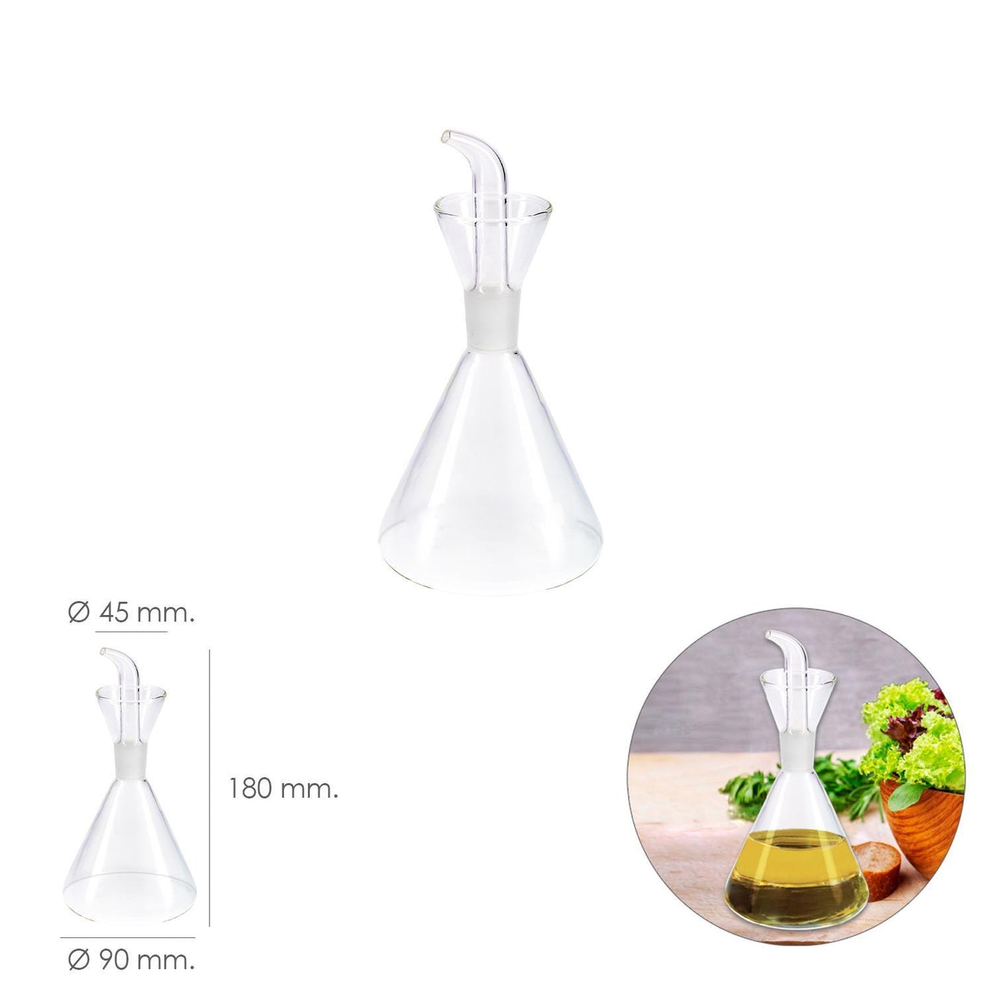 Aceitera De Cristal Con Sistema Antigoteo, Capacidad 250 Ml._1