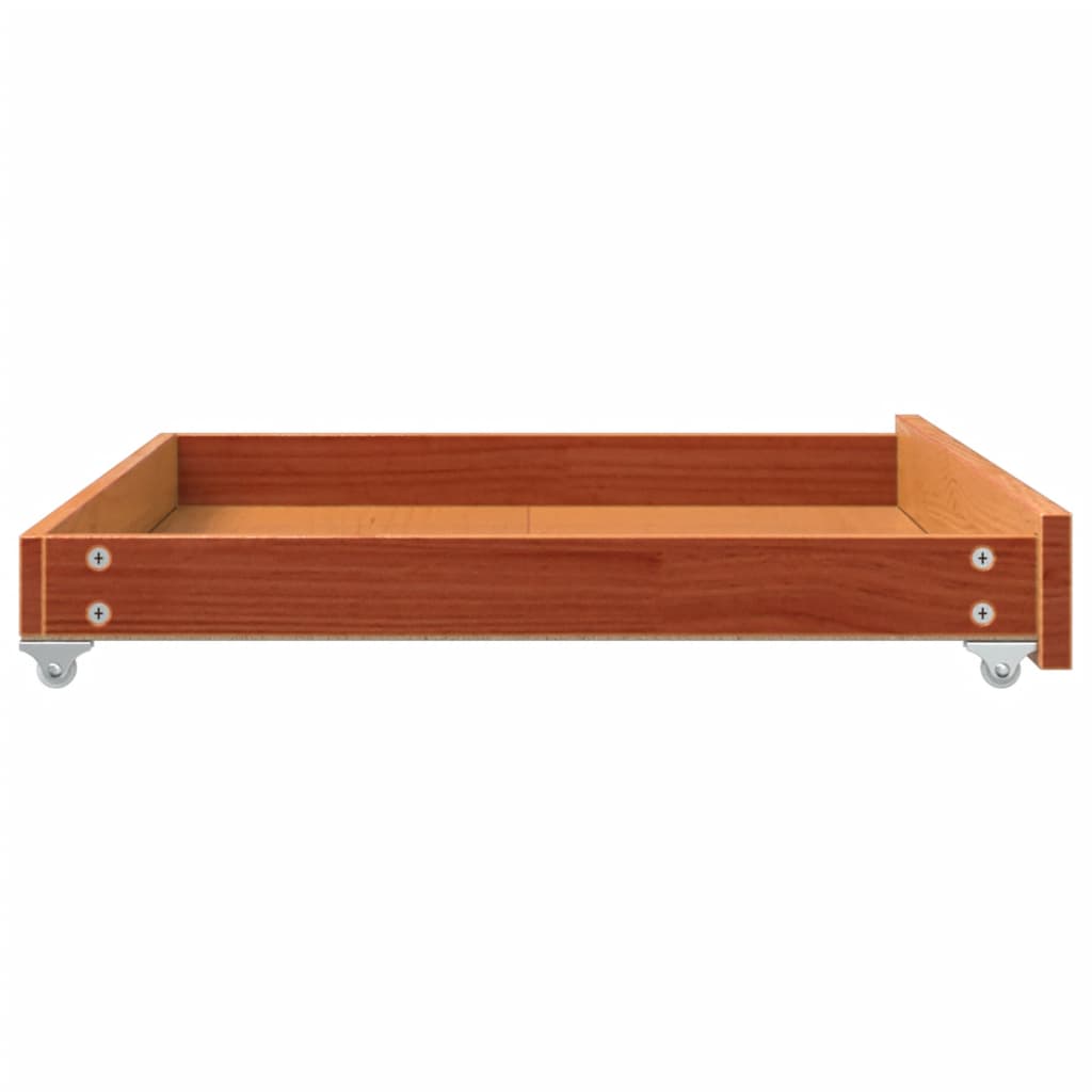 Cajones De Sofá Cama 2 Uds Madera Maciza De Pino Marrón Cera / Vetonek_4