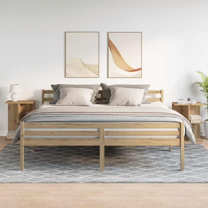 Mesita Noche 2 Uds Madera Ingeniería Roble Artisan 46,5x29x61cm_1