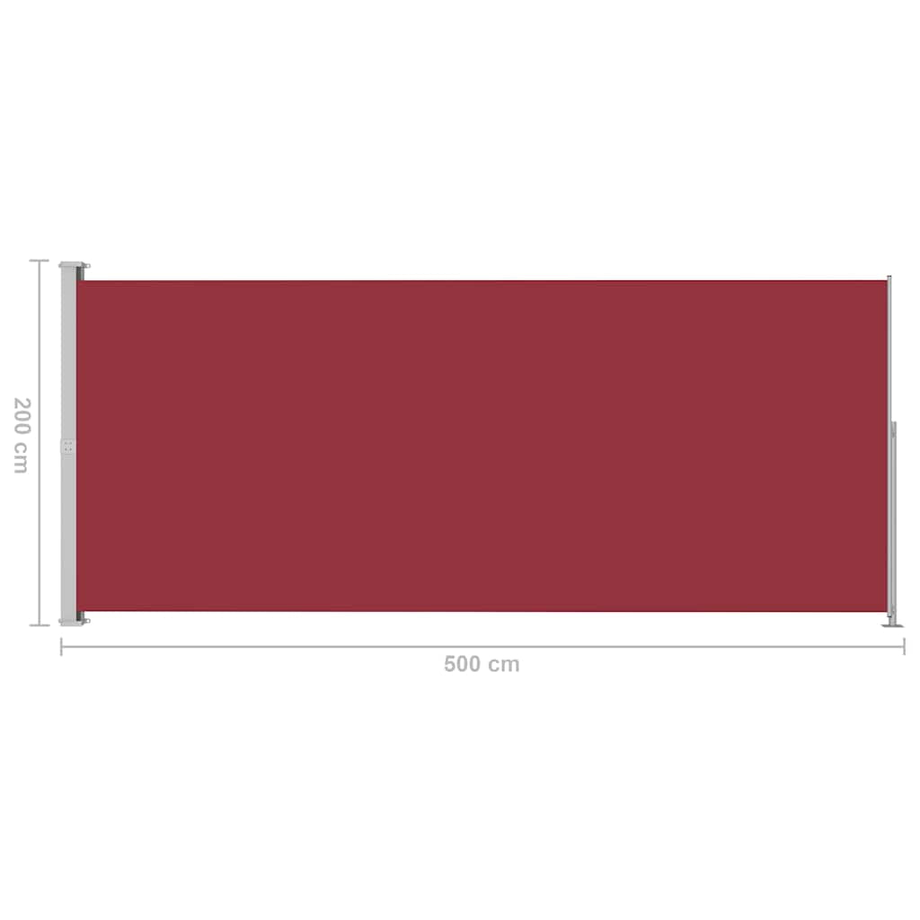 Vidaxl Toldo Lateral Retráctil Para Patio Rojo 200x500 Cm_2