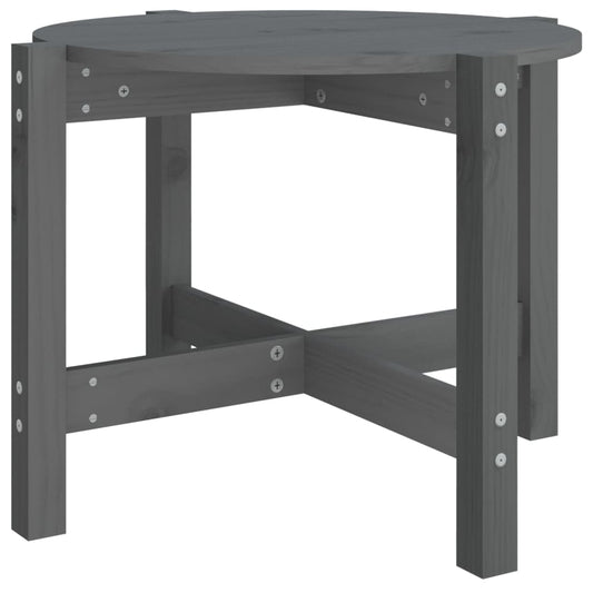 Mesa De Centro De Madera Maciza De Pino Gris 62,5x45 Cm_0