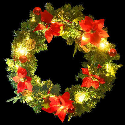 Vidaxl Corona De Navidad Con Luces Led Pvc Verde 60 Cm_2