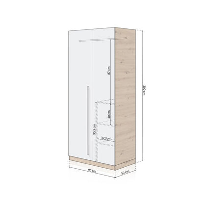 Armario Dess Melamina, Blanco Artik, 90 X 200 X 52_5