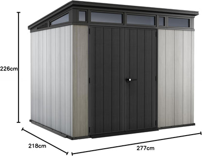 Keter Caseta Artisan 9x7: Almacenamiento Exterior, Resina, Efecto Madera.