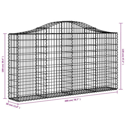 Cestas De Gaviones 8 Uds Forma De Arco Hierro 200x30x100/120 Cm_5