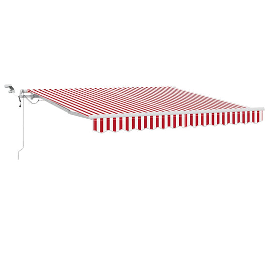 Toldo Retráctil Rojo Y Blanco 350 X 250 Cm Poliéster_0