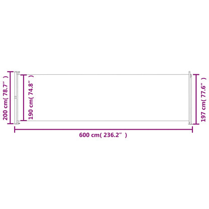 Vidaxl Toldo Lateral Retráctil De Jardín Rojo 200x600 Cm_2