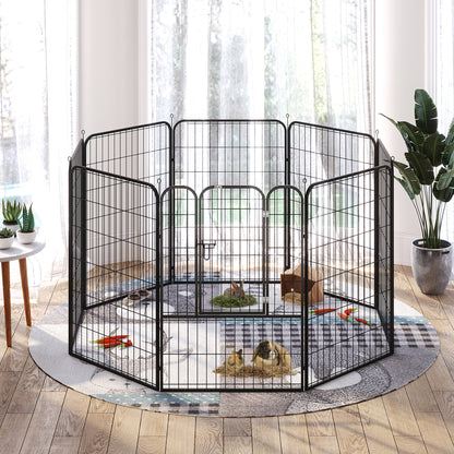 Pawhut Parque Para Mascotas 8 Vallas 80x100 Cm Corral Plegable Puerta Y Doble_4