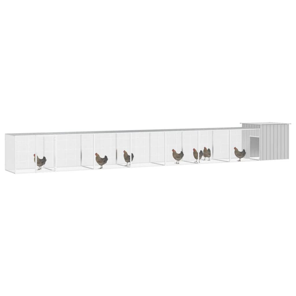 Vidaxl Gallinero De Acero Galvanizado Gris 700x91x100 Cm_1