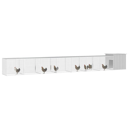 Vidaxl Gallinero De Acero Galvanizado Gris 700x91x100 Cm_1