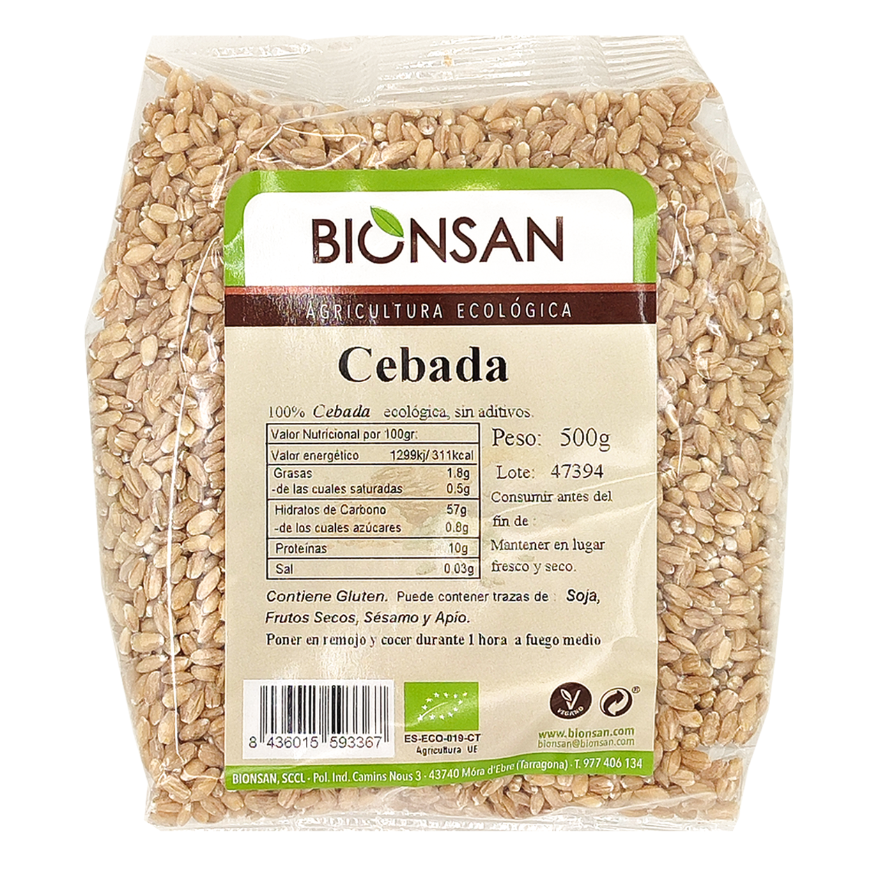 Cebada En Grano Ecológica 500gr