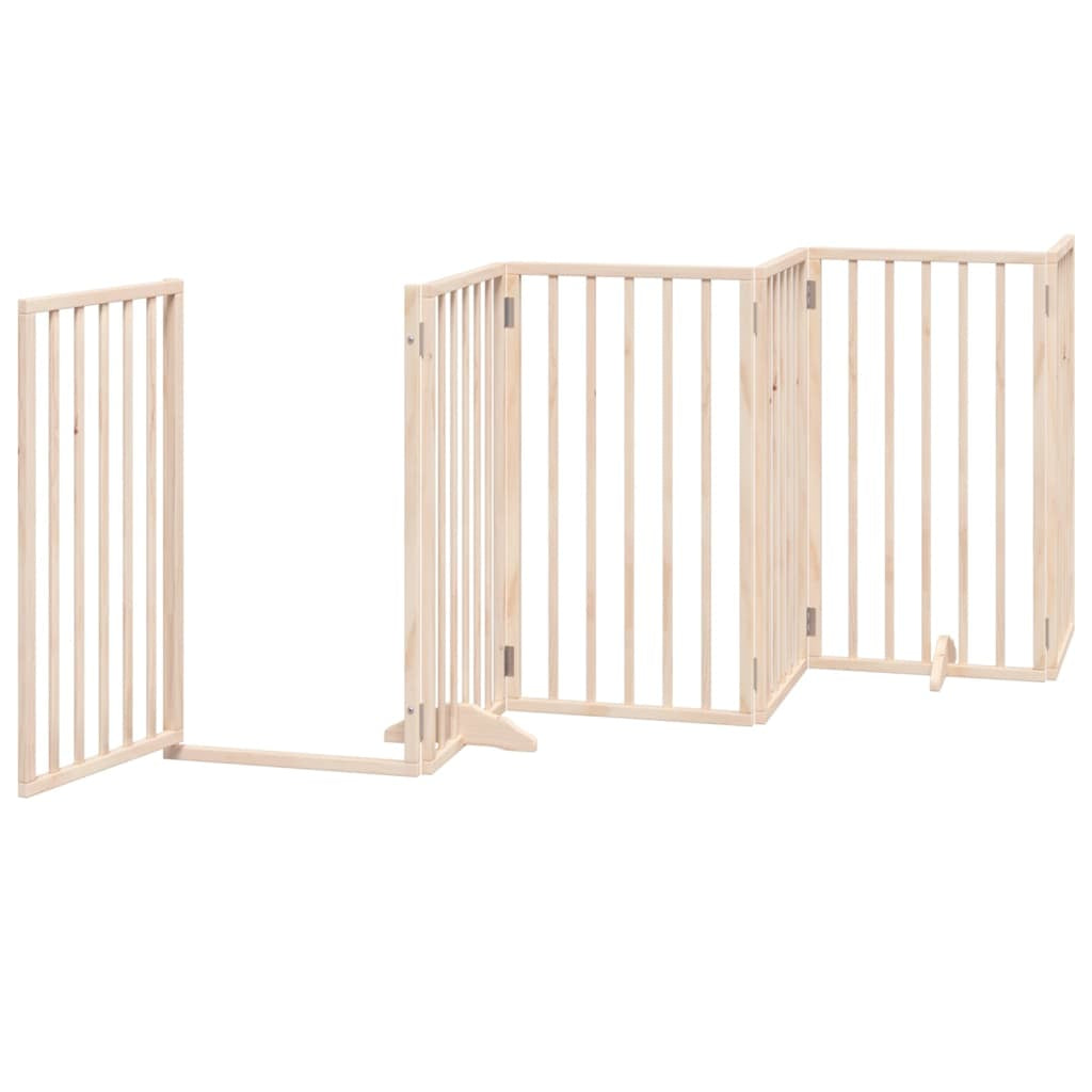 Vidaxl Puerta Para Perros Con Puerta Plegable De 6 Paneles, 300 Cm, Madera De Álamo_3