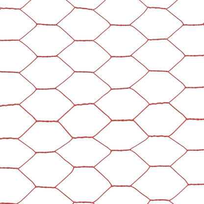 Alambrada De Gallinero Acero Revestimiento Pvc Rojo 25x1,5 M / Vetonek_0