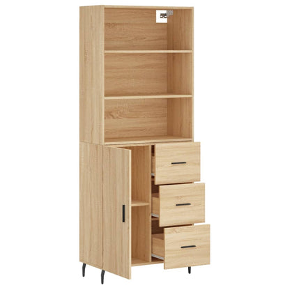 Aparador Alto Madera Contrachapada Color Roble 69,5x34x180 Cm_3