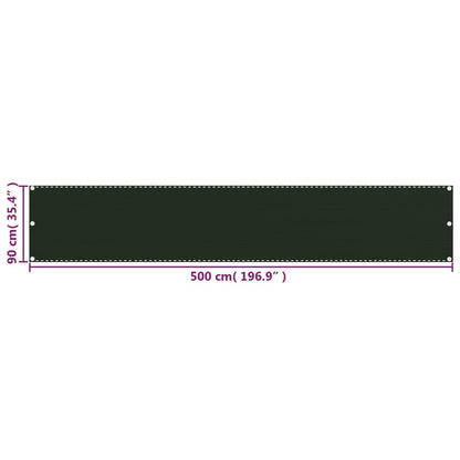 Vidaxl Toldo Para Balcón Hdpe Verde Oscuro 90x500 Cm_4