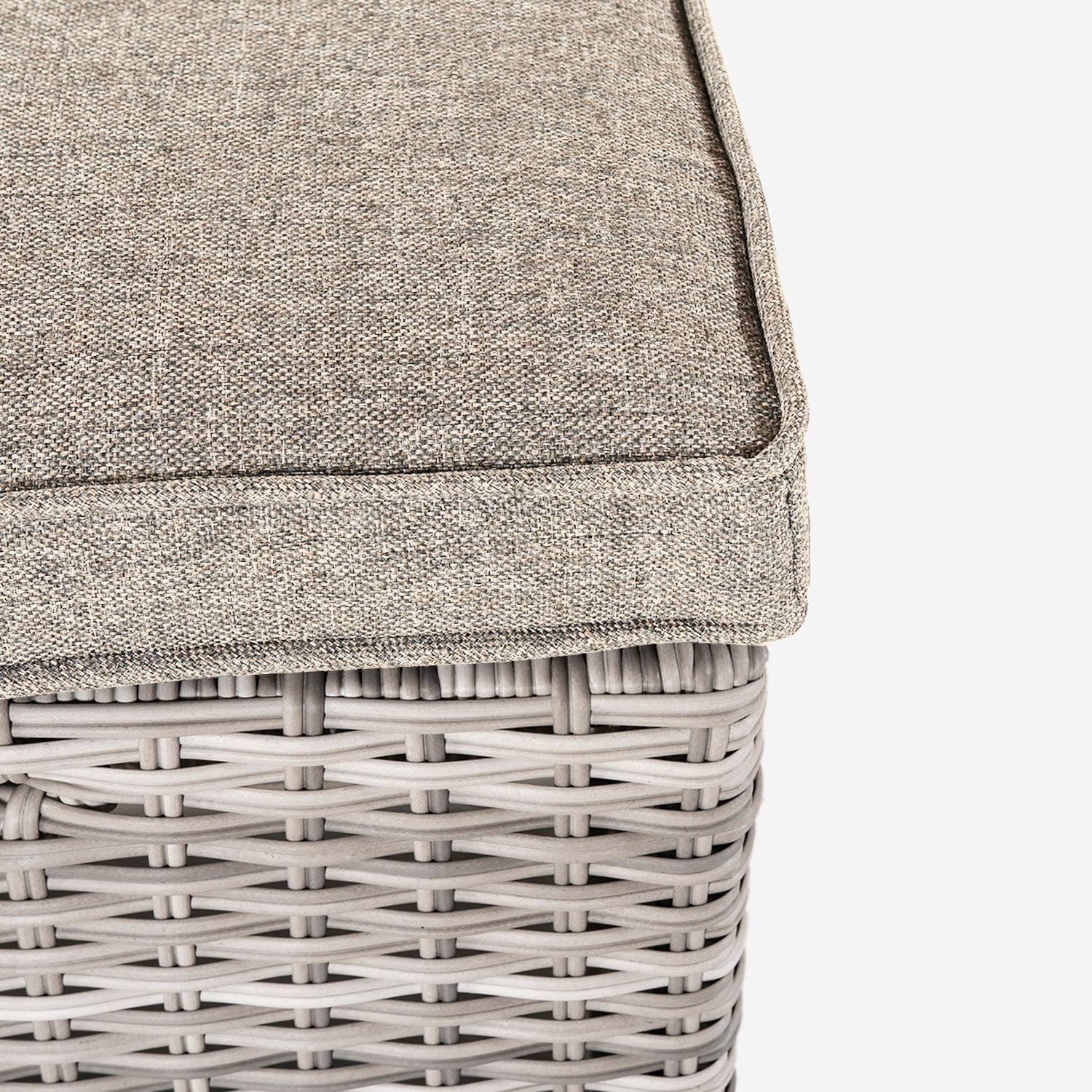 Pack 4 Puffs Para Exterior, Estilo Moderno, Aluminio Y Ratán Sintético Plano, Color Gris Claro, Puff:40x40x49_3