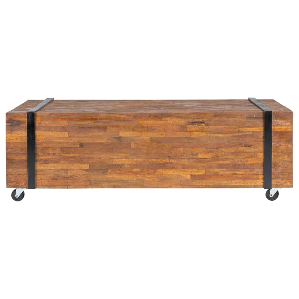 Mesa De Centro De Madera Maciza De Teca 110x45x38 Cm_0