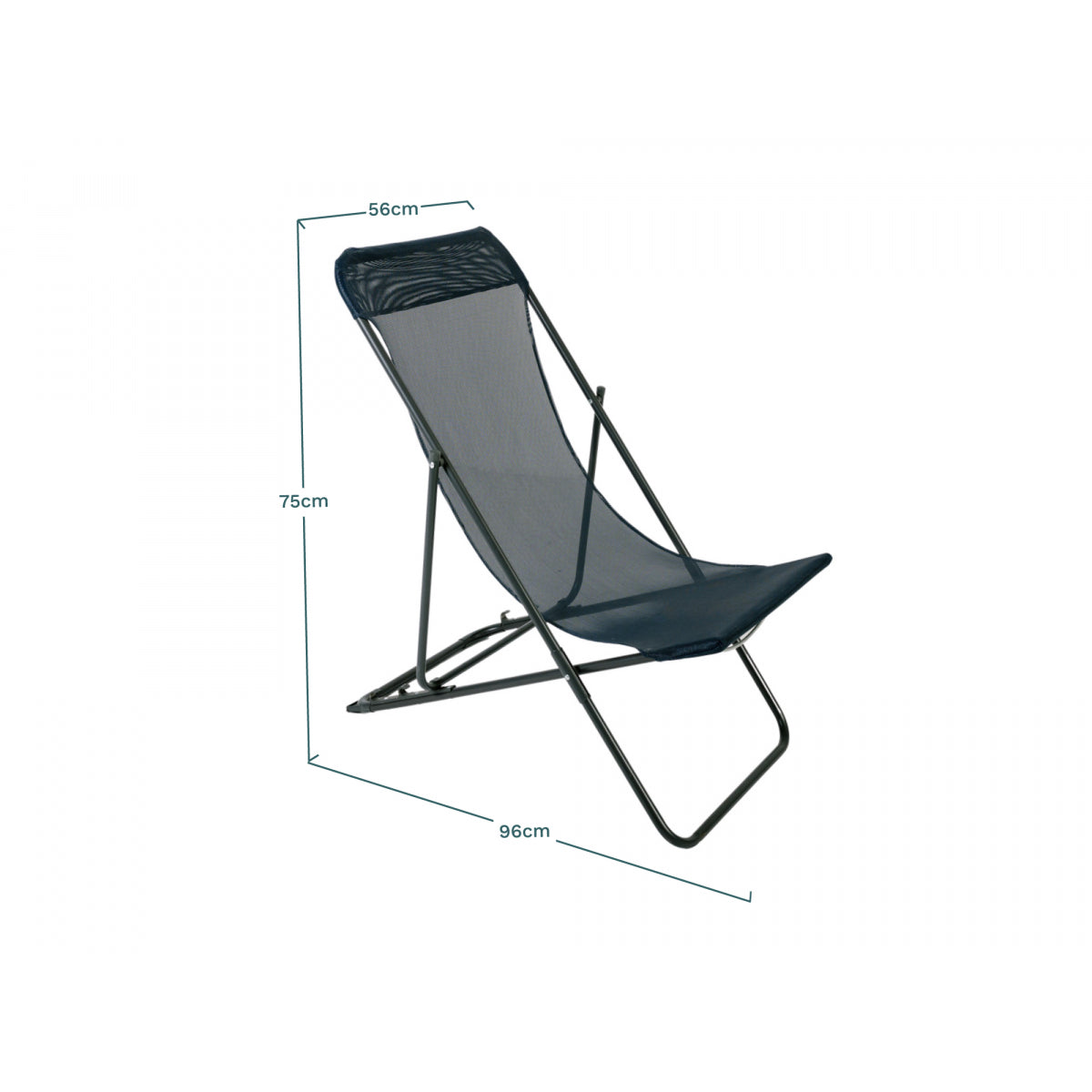 Lote De 2 Sillas De Jardín Plegables De Acero Texaline Azul - Mobiliario De Jardín - Chill Out - 98x56xh75cm_4