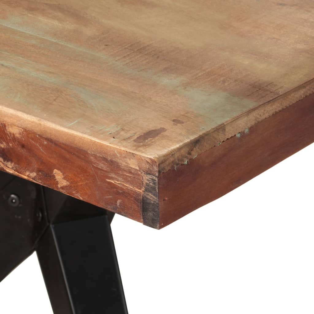 Mesa De Comedor De Madera Maciza Reciclada 200x90x76 Cm_3