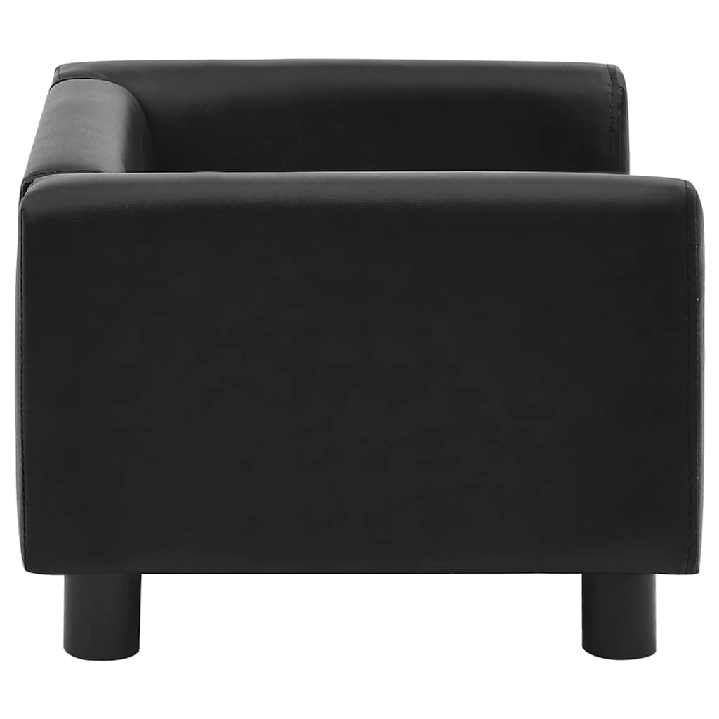 Vidaxl Sofá Para Perros Felpa Y Cuero Sintético Negro 60x43x30 Cm_4
