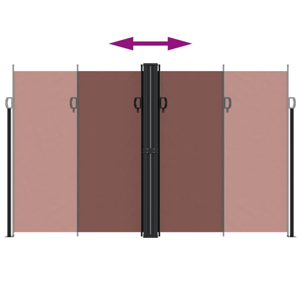 Vidaxl Toldo Lateral Retráctil Marrón 200x1000 Cm_4