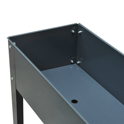 Jardinera Elevada Outsunny Metal Gris Oscuro 100x30x80cm_3