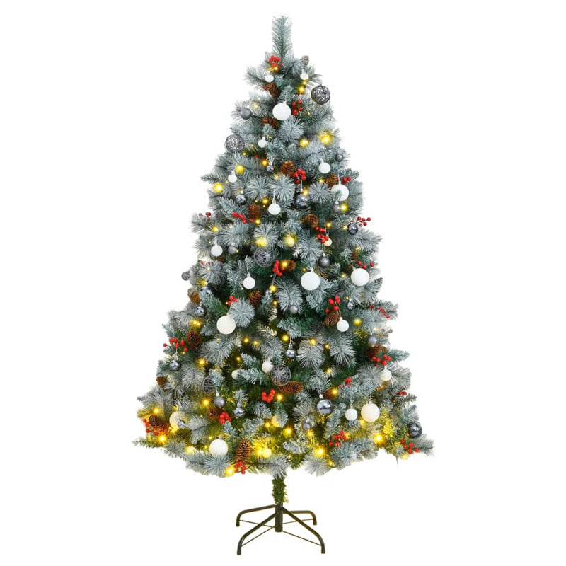 Vidaxl Árbol De Navidad Artificial Con Bisagras 300 Led Y Bolas 240 Cm_0