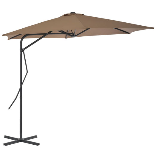 Vidaxl Sombrilla De Jardín Con Palo De Acero Taupe 300 Cm_0