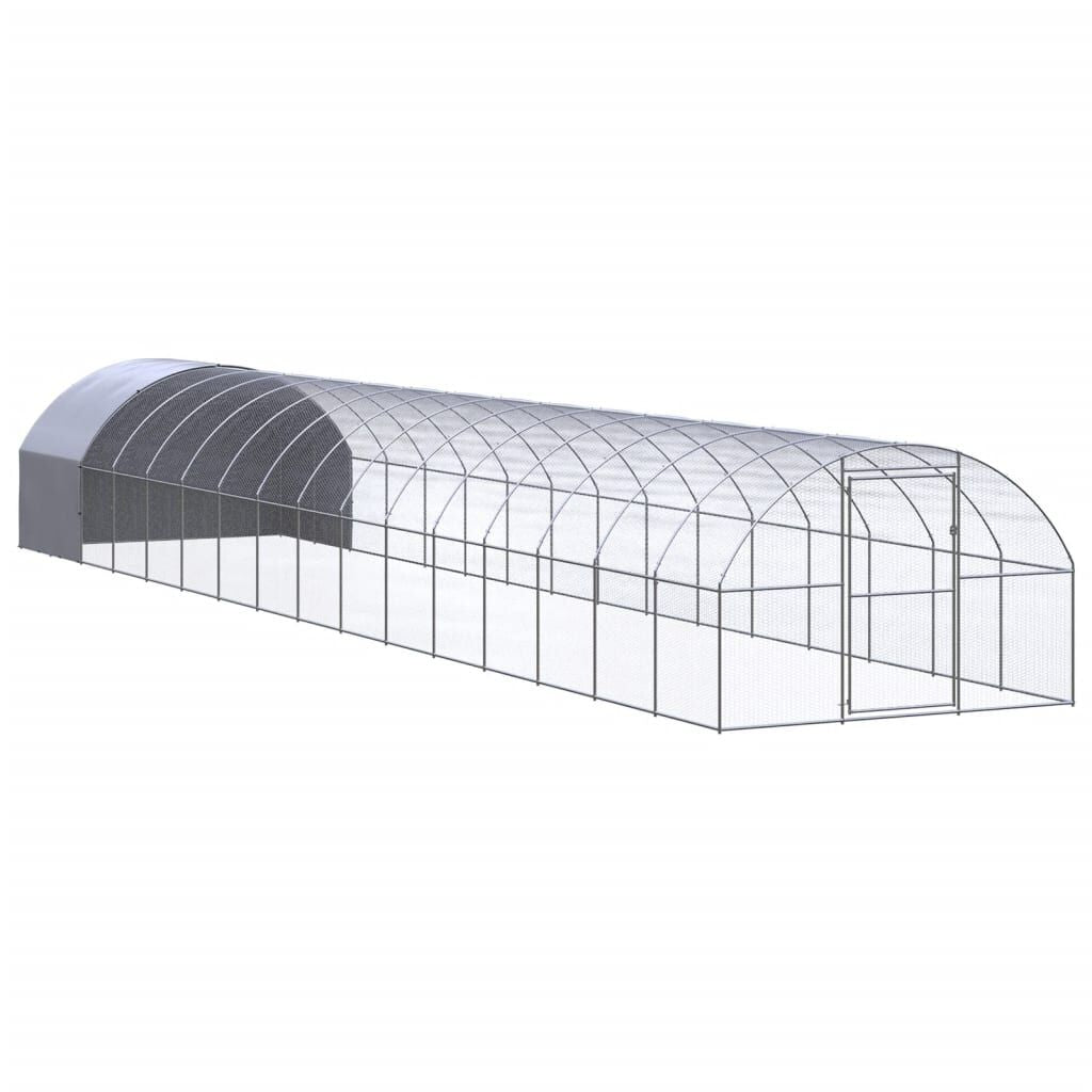 Vidaxl Gallinero De Exterior De Acero Galvanizado 3x16x2 M_0