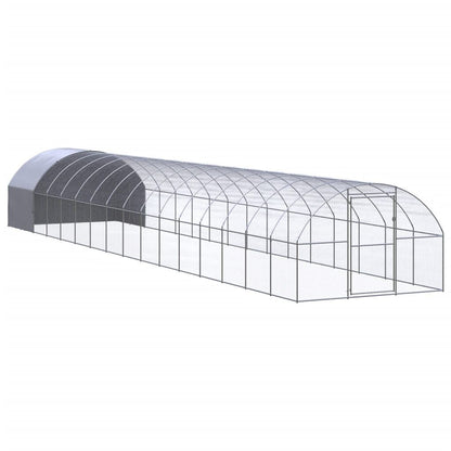 Vidaxl Gallinero De Exterior De Acero Galvanizado 3x16x2 M_0