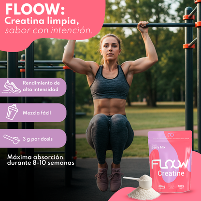Creatina Monohidrato En Polvo 306g (90 Dosis) - Creatina Pura Sabor Berry Mix - Suplemento Deportivo Para Masa Muscular_1