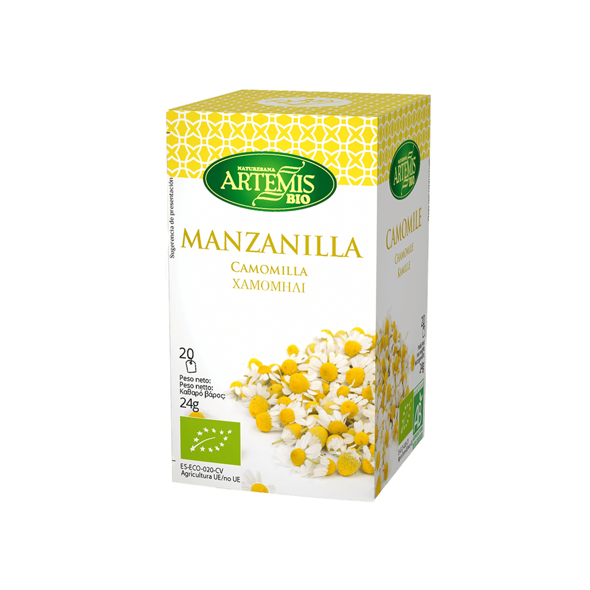 Manzanilla Artemis, 20 filtros.
