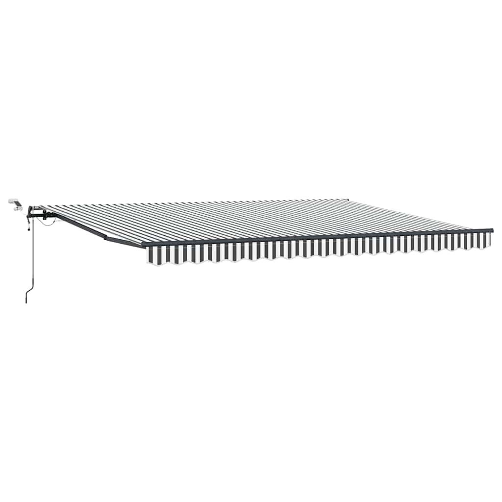 Toldo Retráctil Automático Luz Led Antracita Blanco 450x300 Cm_0