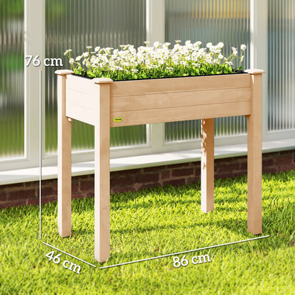 Outsunny Huerto Urbano Elevado De Madera 86x46x76 Cm Para Cultivos Natural_2