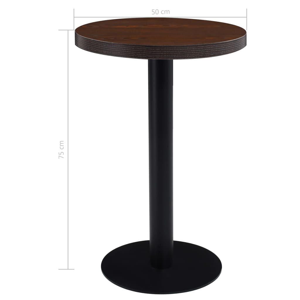 Mesa De Bistró Mdf Marrón Oscuro 50 Cm_3