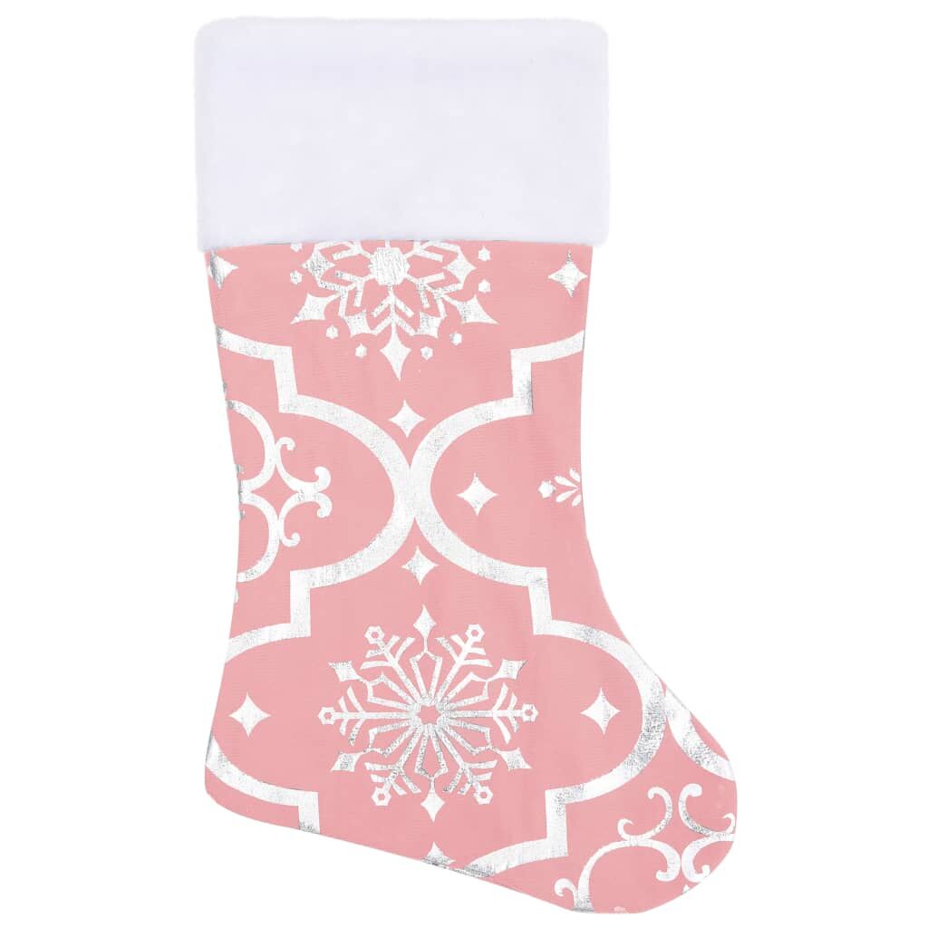 Vidaxl Falda Del Árbol De Navidad De Lujo Con Calcetín Tela Rosa 150cm_3
