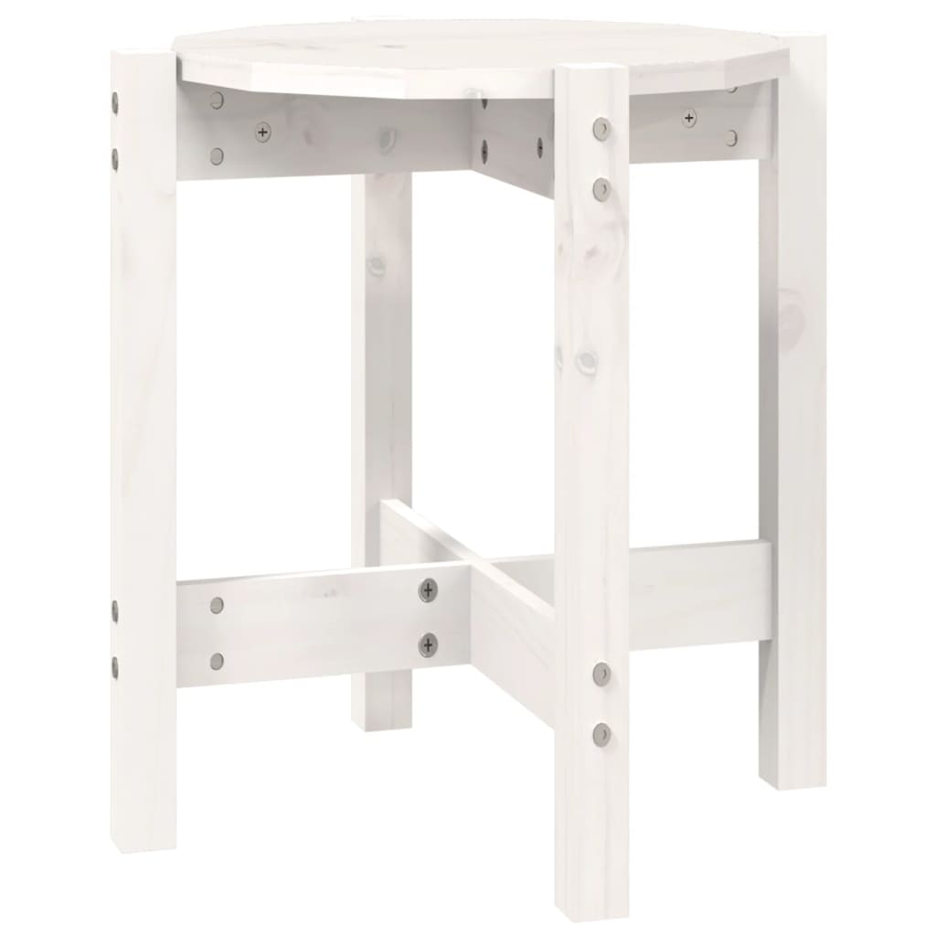 Mesa De Centro De Madera Maciza De Pino Blanco Ø42,5x45 Cm_0