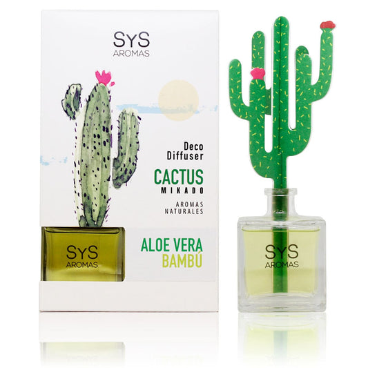 Difusor de Varillas Cactus Aloe Vera y Bambú 90 ml | Aroma Fresco Natural | Mikado Decorativo | Ambiente Relajante_0