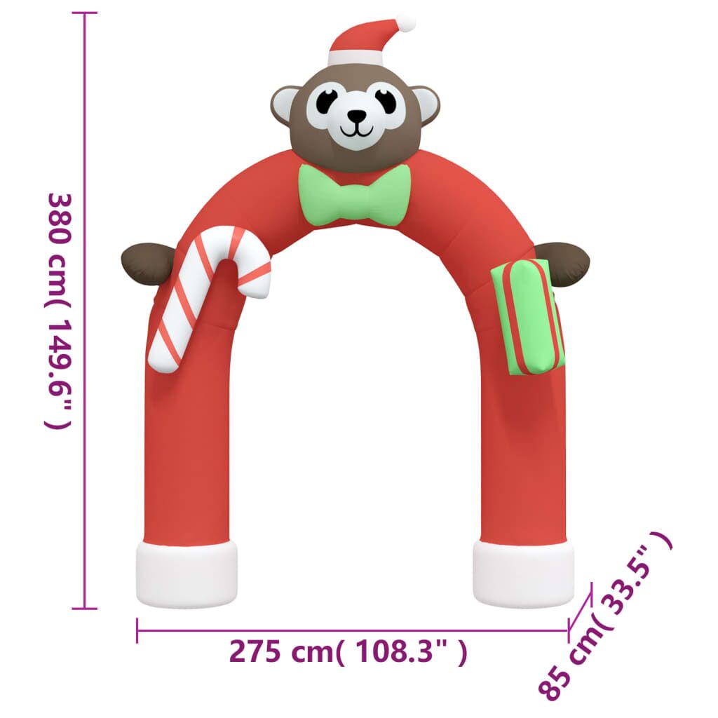 Vidaxl Puerta De Arco Inflable De Navidad Con Led 380 Cm_2