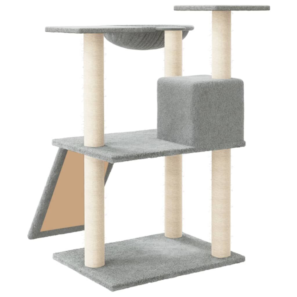 Vidaxl Rascador Para Gatos Con Postes De Sisal Gris Claro 83 Cm_4
