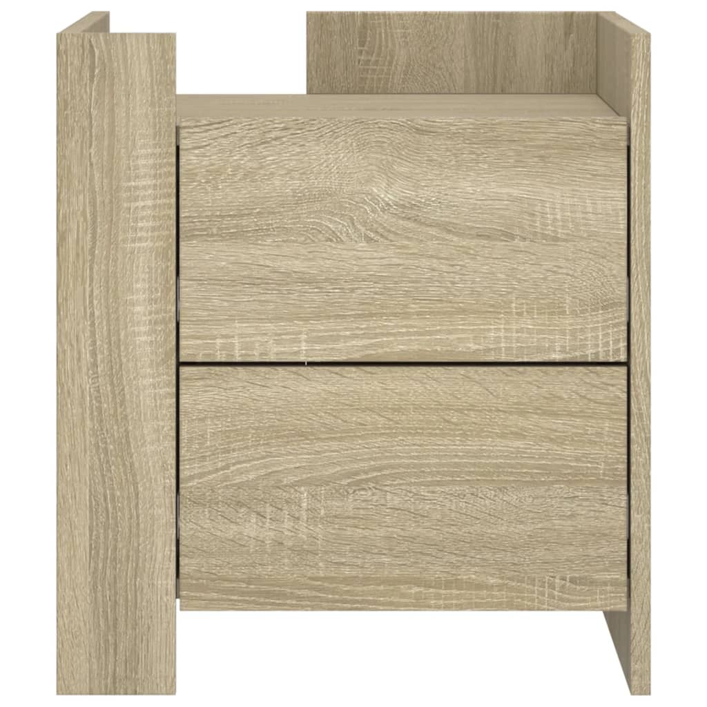 Mesita De Noche Madera De Ingeniería Roble Sonoma 45x50x50 Cm_2