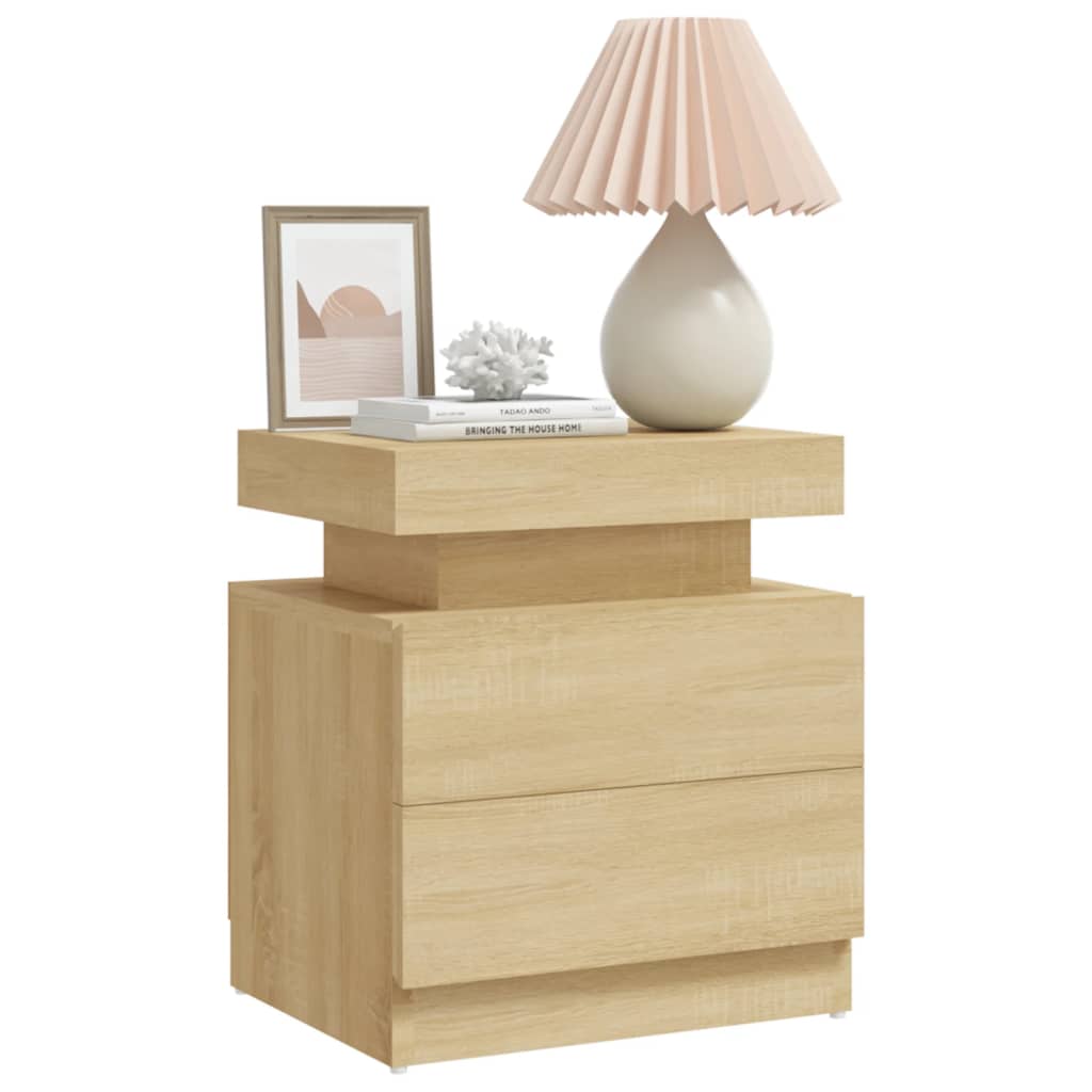 Mesita De Noche Madera De Ingeniería Roble Sonoma 45x35x52 Cm_1