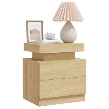 Mesita De Noche Madera De Ingeniería Roble Sonoma 45x35x52 Cm_1