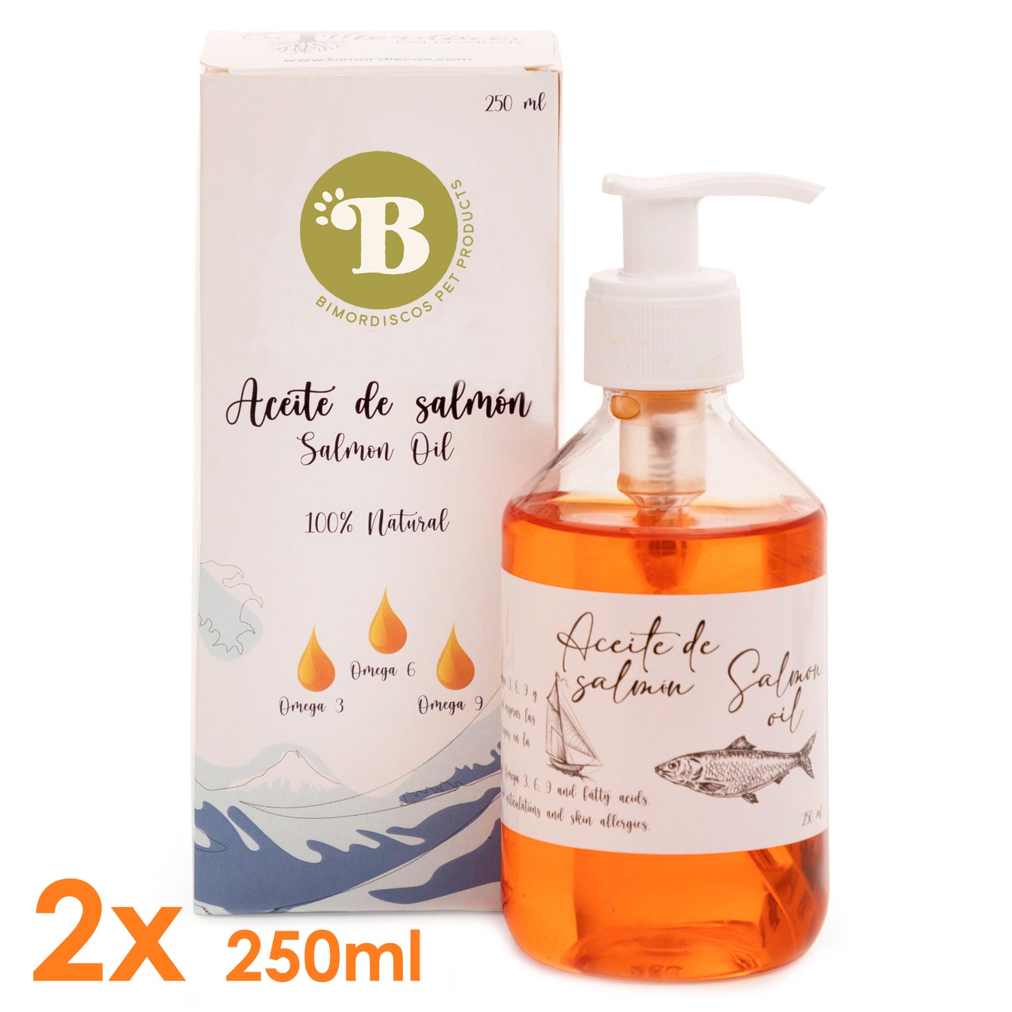 Bimordiscos Pack 2 X 250 Ml - Aceite De Salmón Para Perros Y Gatos_0