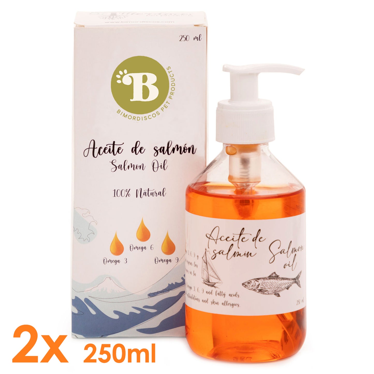 Bimordiscos Pack 2 X 250 Ml - Aceite De Salmón Para Perros Y Gatos_0