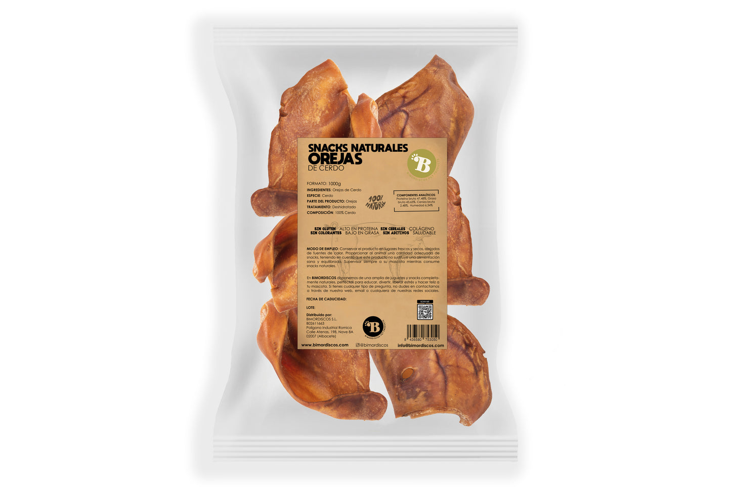 Bimordiscos Orejas De Cerdo Para Perros - 1kg