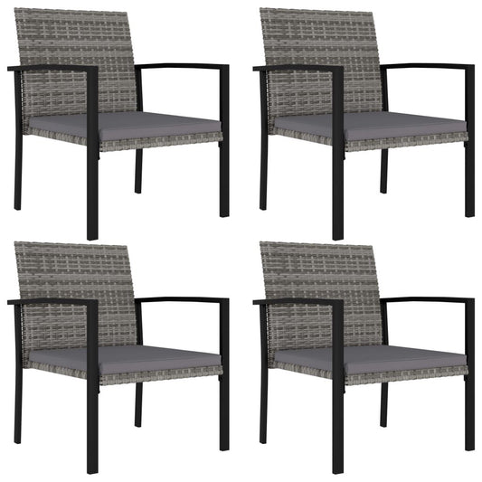 Vidaxl Sillas De Comedor De Jardín 4 Unidades Ratán Sintético Gris_0
