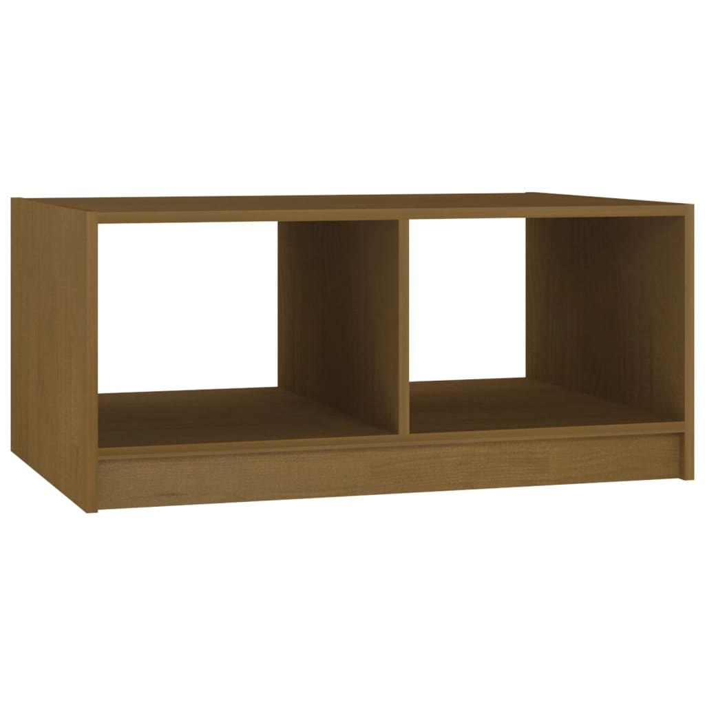 Mesa De Centro Madera Maciza Pino Marrón Miel 75x50x33,5 Cm_0