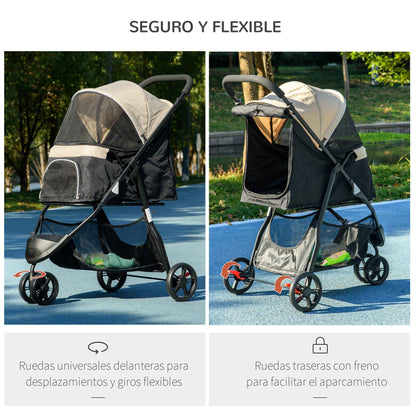 Pawhut Carrito Para Perros Plegable Con Cesta De Almacenaje 80,5x51,5x100 Cm_5